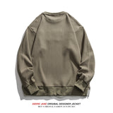 Men Pullover Hoodie Sweater Men's Retro Loose All-Match Long Sleeve