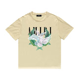 Amiri T Shirt Color Parrot Printing Casual Hip Hop Short Sleeve T-shirt