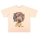 Film Star T Shirt Movie Zhou Xingchi Kung Fu Trendy Pure Cotton Short Sleeve Loose round Neck Heavy T-shirt Men and Women
