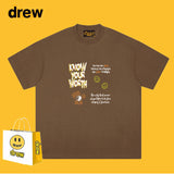 Drew T Shirts T-shirt Short Sleeve Loose round Neck Short Sleeve