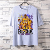 Basketball Sports T Shirt Pure Cotton Loose Short Sleeve T-Shirt Men'S Lakers Kobe Basketball Sports Half Sleeve Clothes