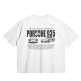 T-shirt racing print short-sleeved loose crew neck t-shirt