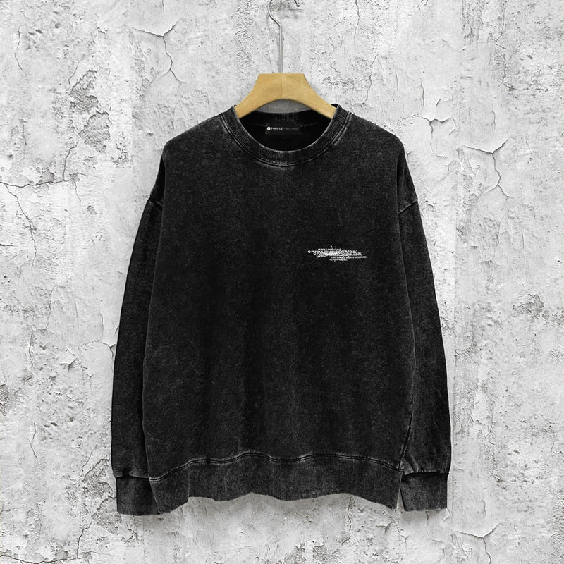Purple Brand Distressed Sweatshirt Retro Vintage Crew Neck Sweater