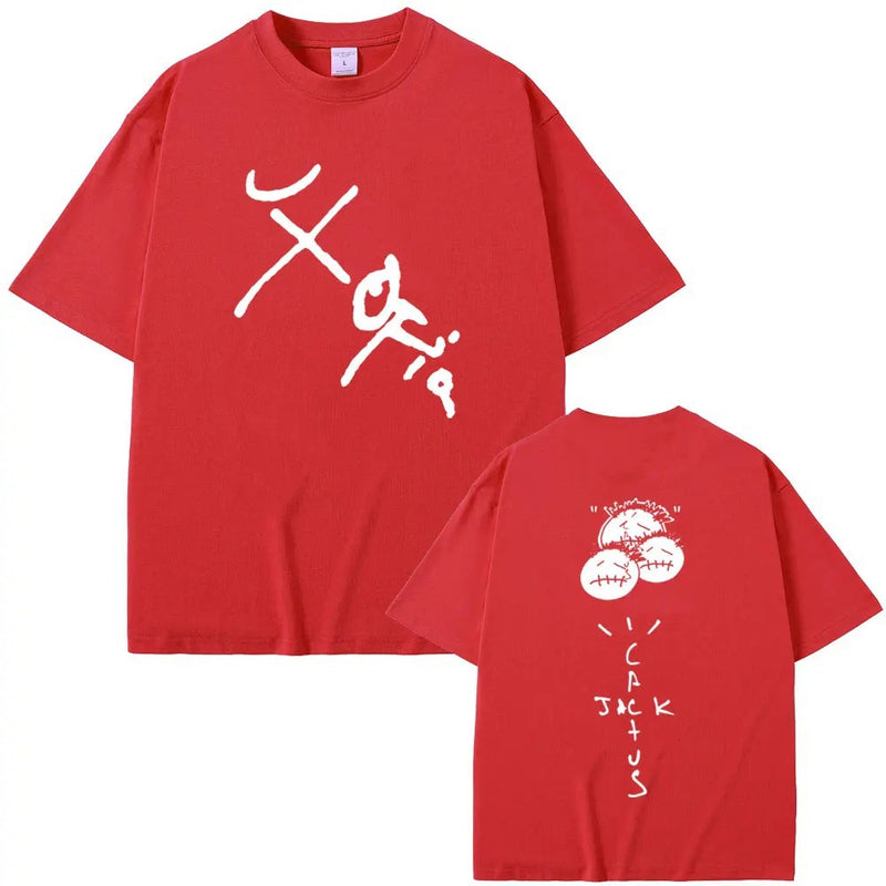Cactus Jack Graphic Print Tshirt Male Summer Setwear Men