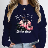 Women Fashion Creative Halloween Pumpkin Black Hoodies