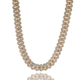 Chains 10mm Cuban Necklace High Sense Gold Plated Zircon Spectrum St. Valentine's