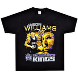 Basket Ball Star T Shirt Jason Williams Basketball Washed Distressed Printed American Retro T-shirt for Men