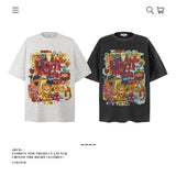 American vintage street T-shirt pure cotton men's and women's summer loose