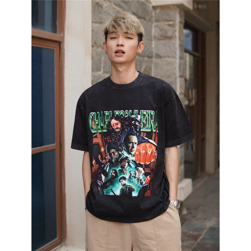 Film Star T Shirt Ace Agent Movie Short Sleeve Loose Retro American Print T-shirt