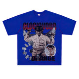 Film Star T Shirt Loose American Retro Street Cotton Crew Neck Personality T-shirt Men and Women