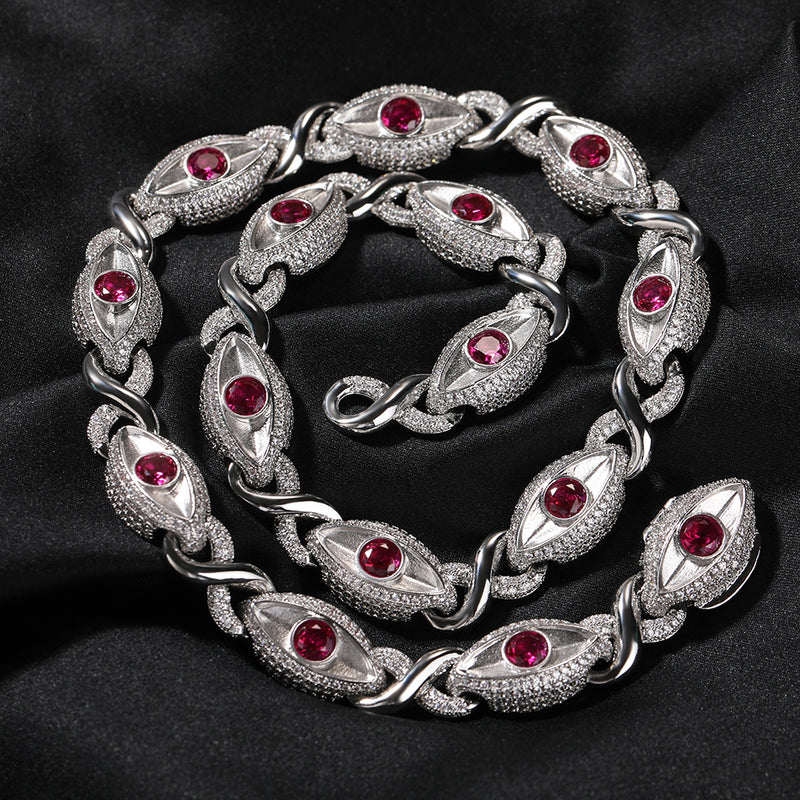 Chains hiphop hip hop rap 13mm red eyes 8-figure chain Royalty St. Valentine's