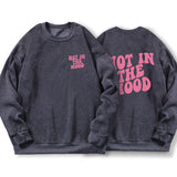 Not In The Mood Printed Hoodie Men Harajuku Warm Fleece
