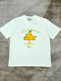Casablanca T Shirts Fashion Loose Orange Print Tee
