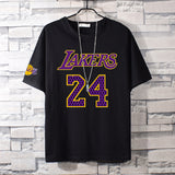 Basketball Sports T Shirt Nba Basketball Clothes Commemorative Kobe No. 24 Cotton Short-Sleeved T-Shirt Men'S Loose