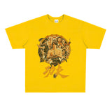 Film Star T Shirt Movie Zhou Xingchi Kung Fu Trendy Pure Cotton Short Sleeve Loose round Neck Heavy T-shirt Men and Women