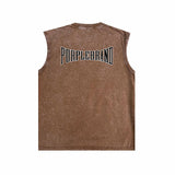 Purple Brand Distressed Tank T Shirts Distressed Sleeveless T-shirt Vest