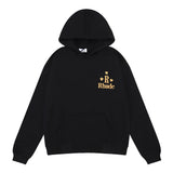 Rhude Hoodie Five-Pointed Star Print Hip Hop Men's and Women's Casual Hooded Sweater