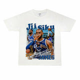 Basket Ball Star T Shirt Lebron James Washed Distressed Street American T-Shirt Loose