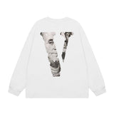 Vlone Sweatshirts Fall/Winter Dollar Big V Letter Crew Neck
