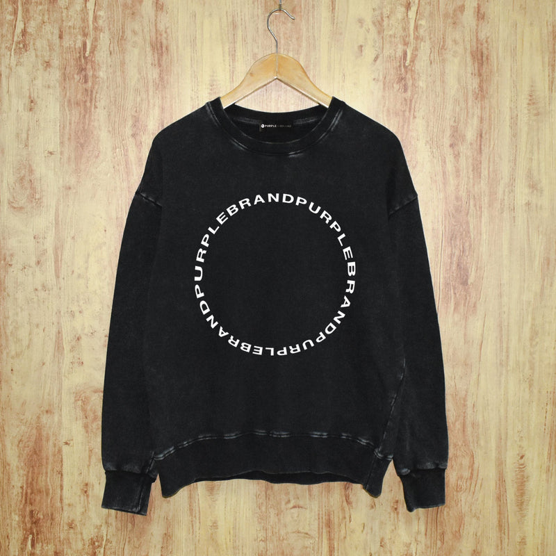 Purple Brand Distressed Sweatshirt Retro Vintage Crew Neck Sweater