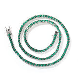 Chains Green Zircon Necklace 3mm Tennis Chain Fashion St. Valentine's Spectrum