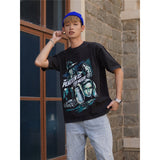 Film Star T Shirt Movie The Man Who Knew Too Much Pure Cotton Loose Short Sleeve American Retro Trendy T-shirt Men