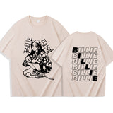 Billie Art Print Harajuku O-Neck Short Sleeve Shirts Billie