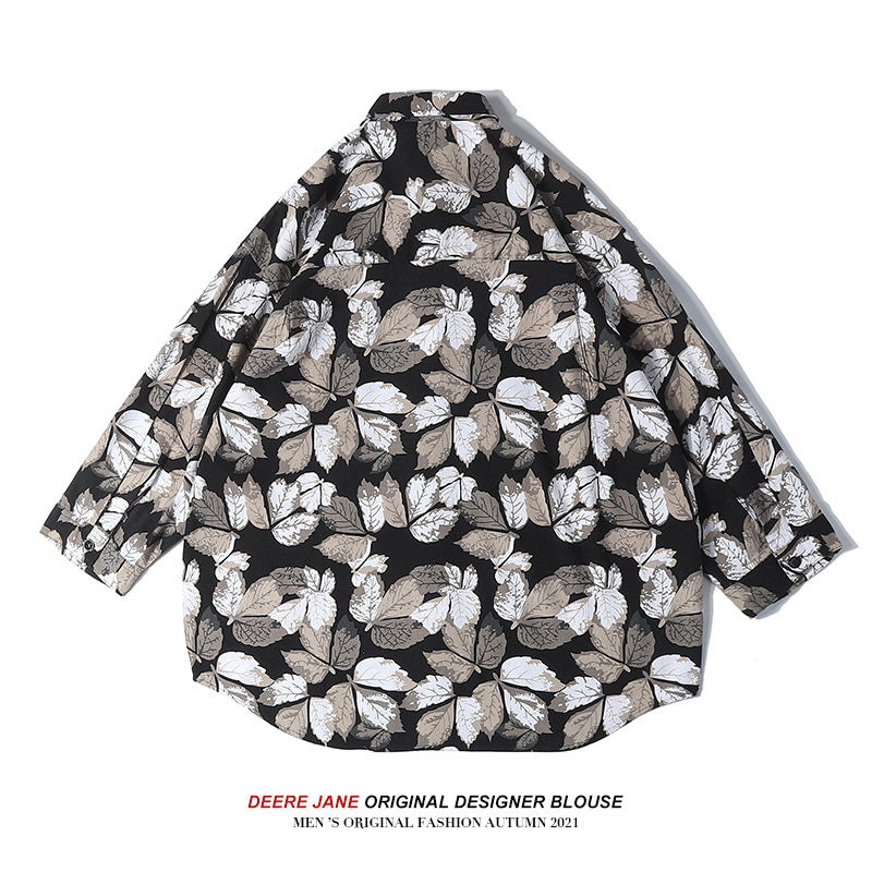 Men Shirts Loose Printed Shirt Men's Summer Shirt Coat