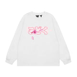 Vlone Sweatshirts Autumn and Winter Cherry Blossom Big V Letter Crew Neck