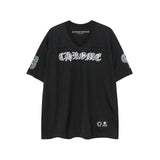 CHH Chrome Heart T Shirts Croix Cross Color Leather Printed Short Sleeve T-Shirt