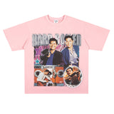 Film Star T Shirt Short Sleeve Retro American Street T-shirt for Men and Women