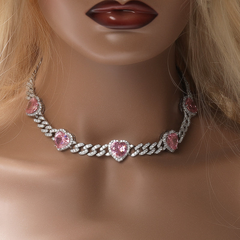 Chains Necklace Hip Hop 9MM Zircon Cuban Chain St. Valentine's Spectrum