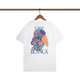 Casablanca T Shirts Fashion Casual Crew Neck Portrait Print Tee