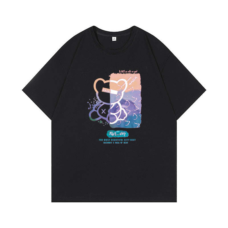 Nasa T Shirt Short-Sleeved T-Shirt Men'S Summer Cotton Trendy Round Neck T-Shirt