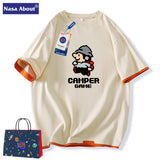 Nasa T Shirt Short-Sleeved T-Shirt Men'S Summer Trendy Loose Casual Cotton T-Shirt