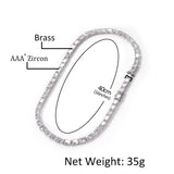Chains Rectangular Zircon Necklace INS Personalized Simple Tennis Chain Spectrum St. Valentine's