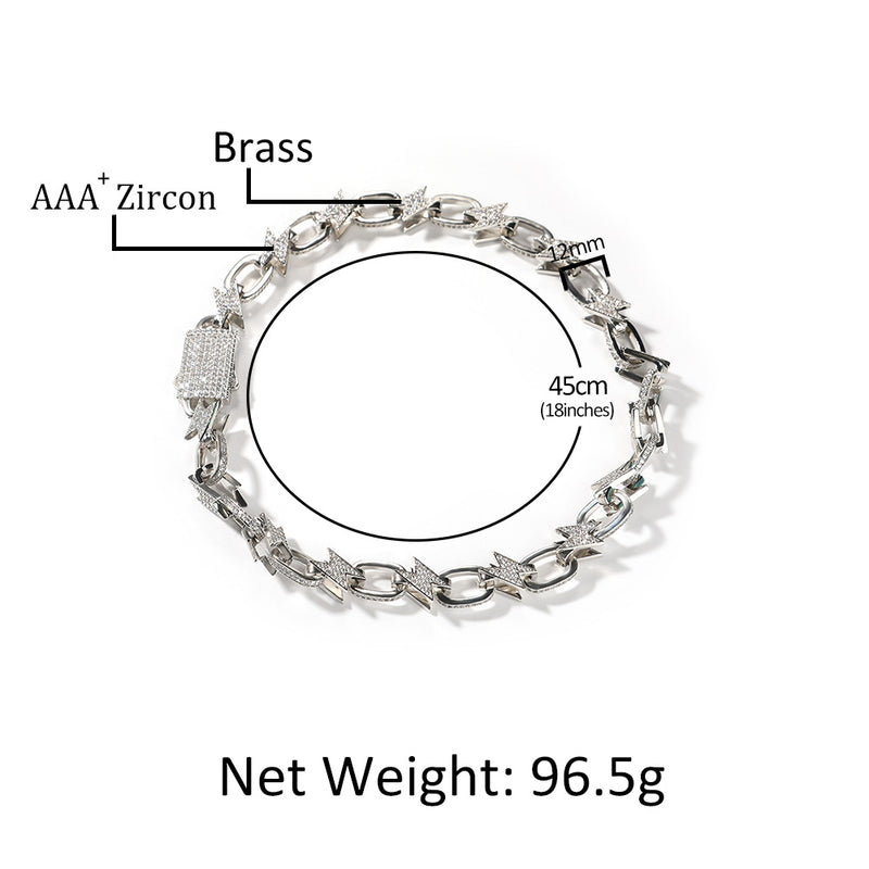 Chains Copper Zircon Short Collarbone Chain St. Valentine's Spectrum