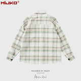 MIJKO Mens Jacket Plaid Loose Jacket Unisex