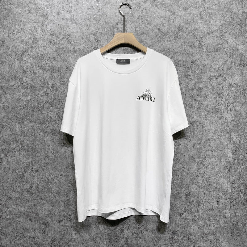 Amiri T Shirt Printed Casual Hip Hop round Neck Short Sleeve T-shirt