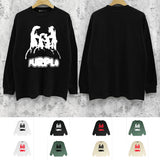 Purple Brand Long Sleeve T-Shirt Fashion Loose Long Sleeve Top