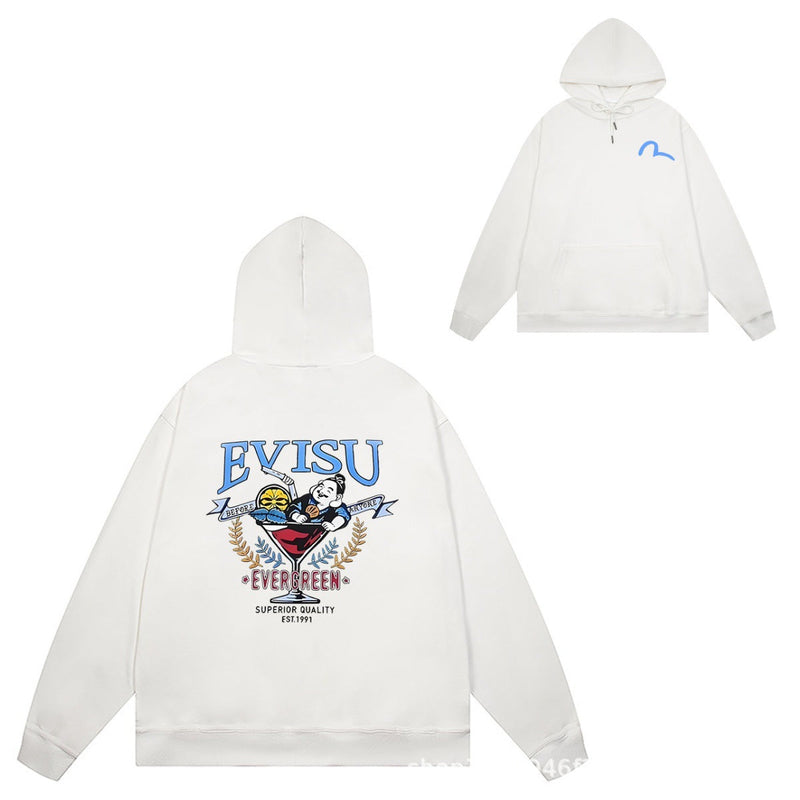 Evisu Hoodie print men and women