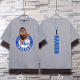 Basketball Sports T Shirt Basketball Sports Philadelphia 76ers Harden No. 1 Training Wear Korean Style Student Loose