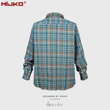 MIJKO Mens Jacket Plaid Jacket Unisex Cityboy