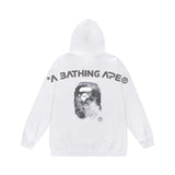 Bathing Ape Hoodie Autumn/Winter Letter Print Loose Hoodie Pullover Ape Sweater