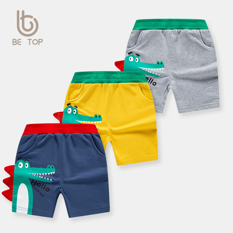 Boy Shorts Korean Style Summer Boys' Cropped Pants Baby Leisure Dinosaur Sports Pants