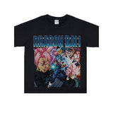 Film Star T Shirt Washed Old Print Short Sleeve Loose T-shirt