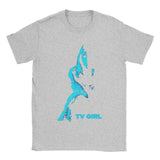 Men Tv Girl T Shirts Pure Cotton Tops Vintage Short Sleeve