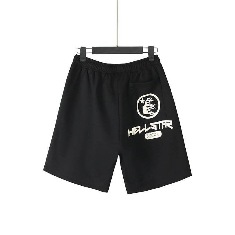 Men Shorts Flame Print Casual Shorts