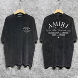 Amiri T Shirts Washed and Worn Retro Short Sleeve T-shirt