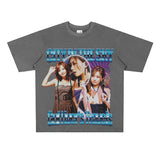 Film Star T Shirt Loose Heavy Retro Street T-shirt Men and Women